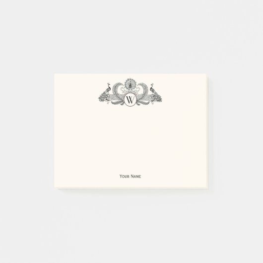  packs Monogram Ivory BG Post-it® Notes (Voorkant)