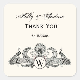  packs Monogram Ivory BG Vierkante Sticker