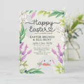 Paco de Bunny Pasen Brunch & Egg Hunt uitnodiging (Staand voorkant)