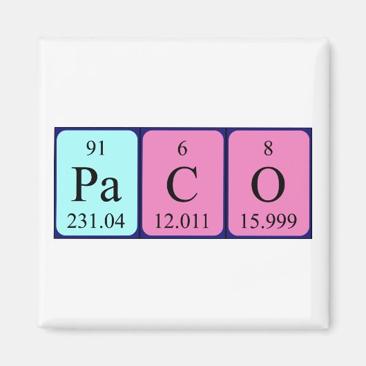 Paco Periodieke Naam magnet Magneet (Voorkant)