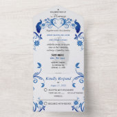 Pacock All in One Wedding Invite All In One Uitnodiging (Binnen)