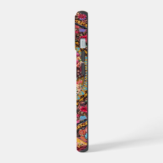 Pacock bleu or rose Fleurs florales persanes (Côté gauche)