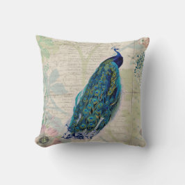  pacock, bloemen en vlinder kussen