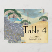  pacock- en palmweddenschapskaart briefkaart (Voorkant / Achterkant)