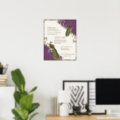 pacock & etchings - bruiloft op persoonlijke tite poster (Thuiskantoor)