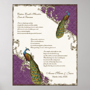  pacock & etchings - bruiloft op persoonlijke tite poster