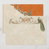 pacock & etchings Dank u Kaarten nota neemt van Notitiekaartje (Voorkant / Achterkant)