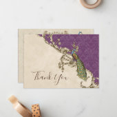 pacock & etchings Dank u Kaarten nota neemt van Notitiekaartje (Voorkant / Achterkant in situ)