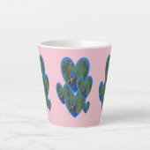 Pacock Hearts Pattern Cust. BC roze latte Mok (Voorkant)