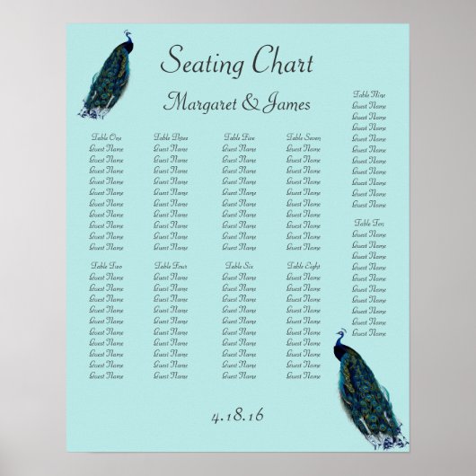 pacocks Aqua-zitplaats Poster (Voorkant)