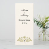  pacocks Monogram Faux Gold Ivory BG Kaart (Staand voorkant)