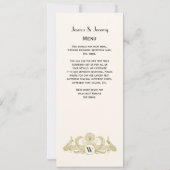  pacocks Monogram Faux Gold Ivory BG Kaart (Achterkant)