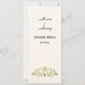  pacocks Monogram Faux Gold Ivory BG Kaart (Voorkant)