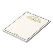  pacocks Monogram Faux Gold Ivory BG Notitieblok (Gedraaid)