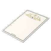  pacocks Monogram Faux Gold Ivory BG Notitieblok (Schuin)