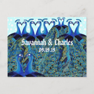  pacocks zogende Huwelijkscadeaus Briefkaart