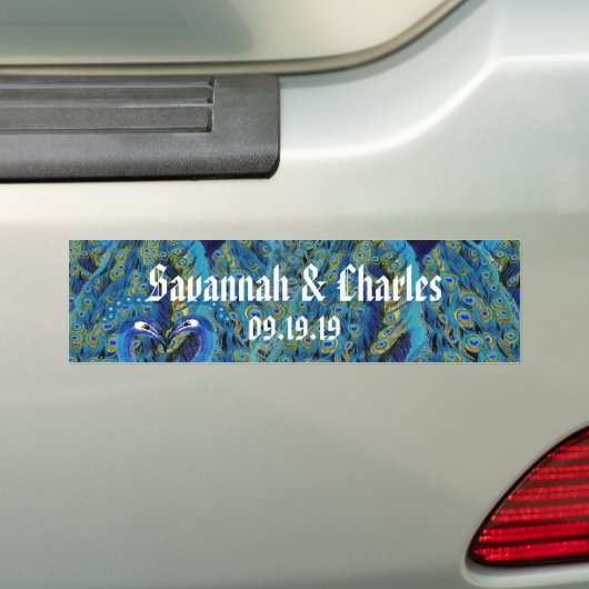 pacocks zogende Huwelijkscadeaus Bumpersticker (Op auto)