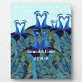pacocks zogende Huwelijkscadeaus Fotoplaat (Voorkant)