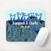  pacocks zogende Huwelijkscadeaus Muismat (Met muis)