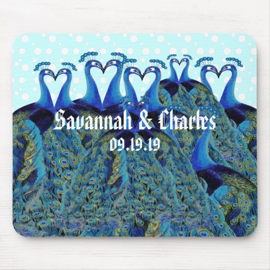  pacocks zogende Huwelijkscadeaus Muismat (Voorkant)