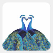  pacocks zogende Huwelijkscadeaus Vierkante Sticker (Voorkant)