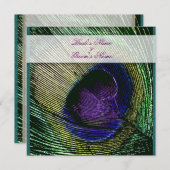 Pacockthema bruiloft aangepast kaart (Voorkant / Achterkant)