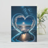 Pacte Lune : Icy Heart Beach Wedding Invitation (Debout devant)