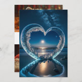 Pacte Lune : Icy Heart Beach Wedding Invitation (Devant / Derrière)