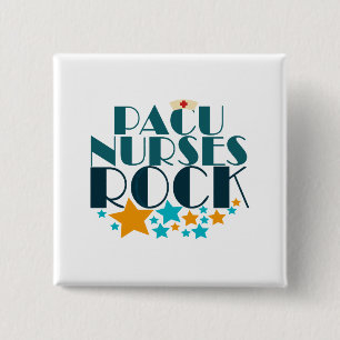 PACU Nurses Rock Vierkante Button 5,1 Cm