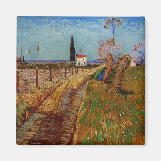 Pad door een veld, wilgen door Vincent van Gogh Magneet (Voorkant)