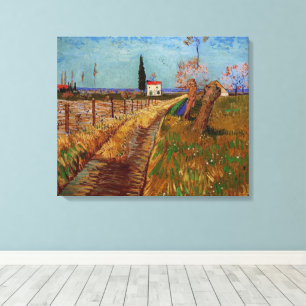 Pad door een veld, wilgen van Vincent van Gogh Canvas Afdruk