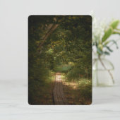 Pad door het bos feestdagenkaart (Staand voorkant)