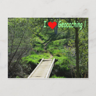 Pad in de Bossen voor geocaching Briefkaart