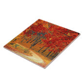 Pad in het bos, herfst tegeltje (Zijkant)