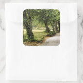 Pad in het land vierkante sticker (Tas)