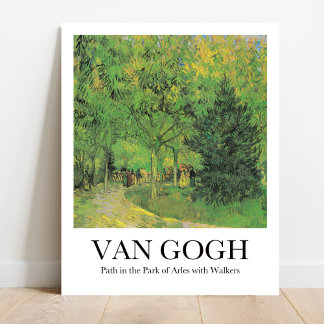 Pad in het Park van Arles met wandelaars van Van G Poster