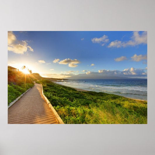 Pad naar de zon. Oneloa Beach. Maui. Poster (Voorkant)