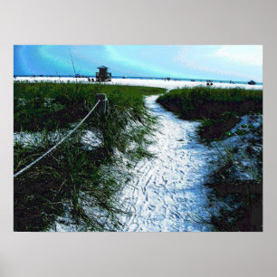 Pad naar het adembenemende Siesta Keys-strand Poster