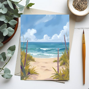 Pad naar het Strand   Waterverfschilderij van de K Briefkaart