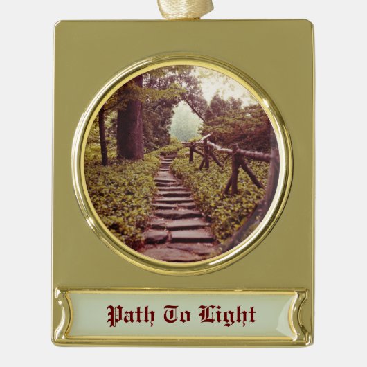 Pad naar licht verguld banner ornament (Voorkant)