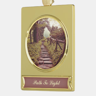 Pad naar licht verguld banner ornament