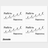 Pad naar succes rechthoekige sticker (Vel)
