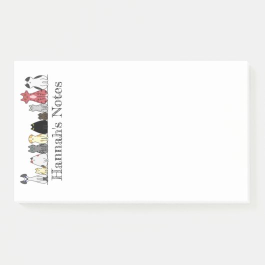 Pad post-it - Ligne de chats (Devant)