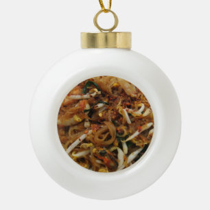 Pad Thai [ผัดไทย] Thaise Straatvoedsel Keramische Bal Ornament