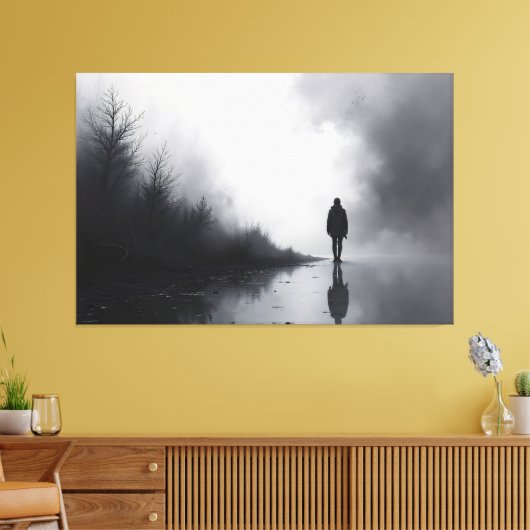 Pad tussen schaduwen canvas afdruk (Insitu (Woonkamer))