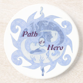 "Pad van een Hero" Embleem (met titel) Zandsteen Onderzetter