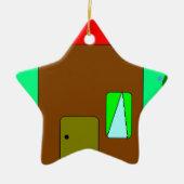 Pad van huis, digitaal schilderen, kunst voor kind keramisch ornament (Voorkant)