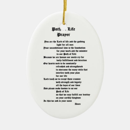 Pad van Life Prayer Keramisch Ornament (Voorkant)