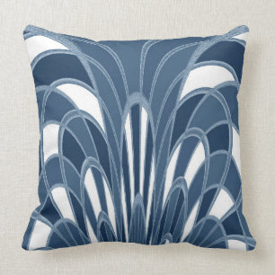 Paddenstoel Abstract - Art Deco - Blue Heather Kussen