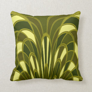 Paddenstoel Abstract - Art Deco - Olive Kussen